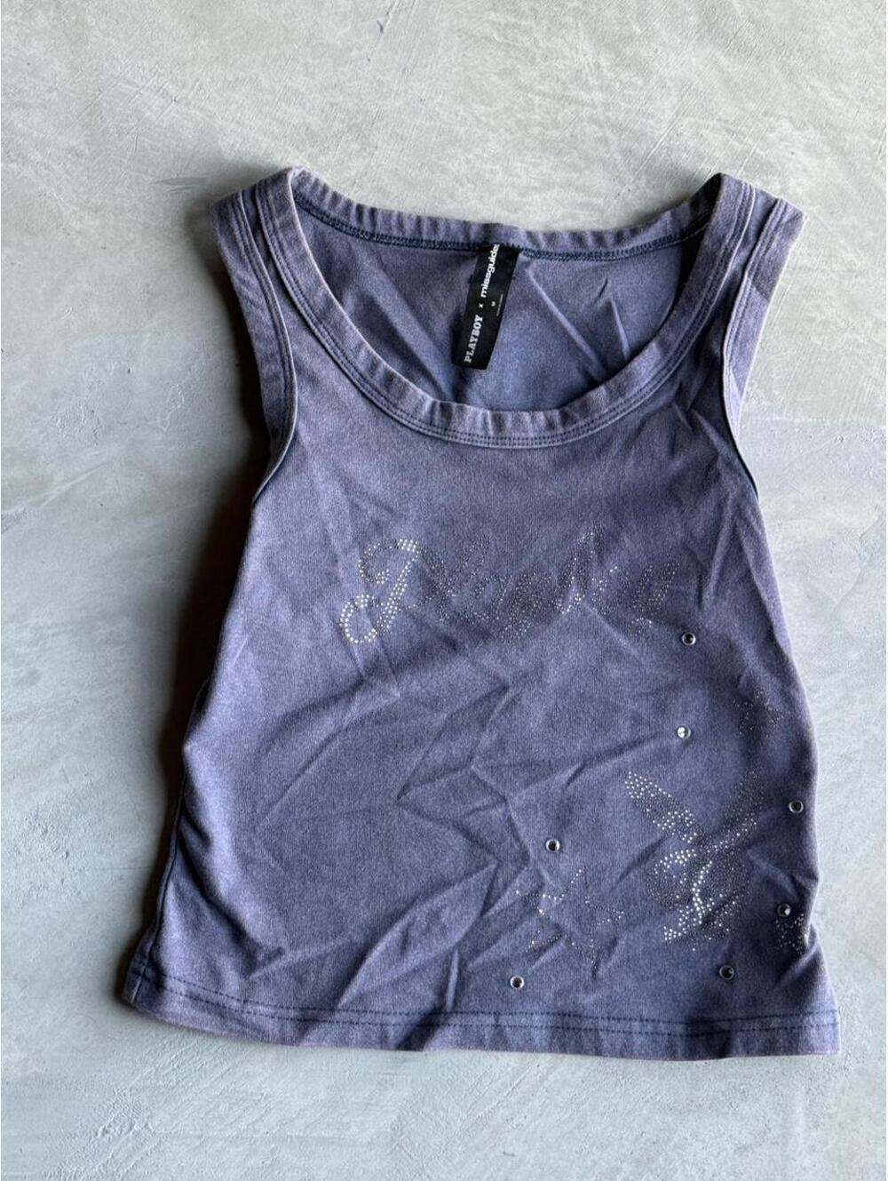 Playboy Women's Navy and Blue Vests-tanks-cami